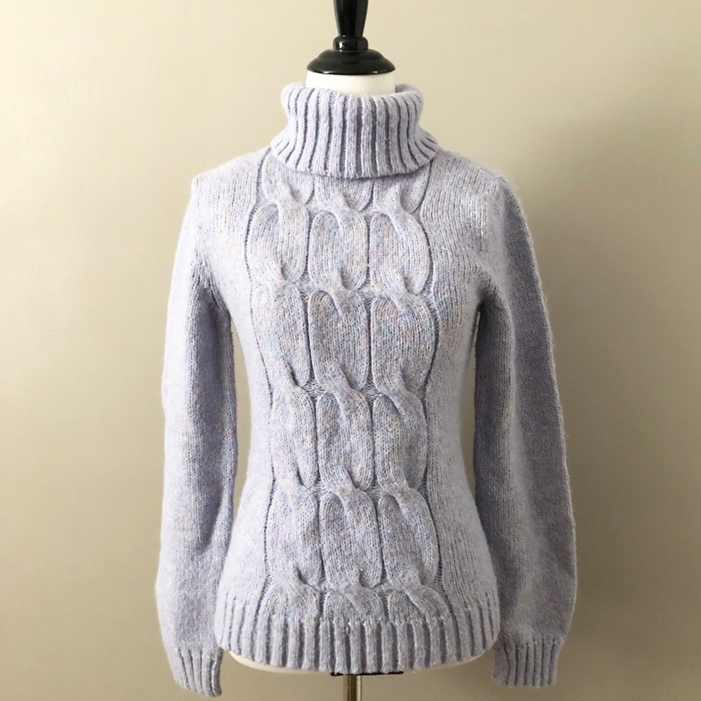 NY&Co Turtleneck Cable Knit Marled Sweater